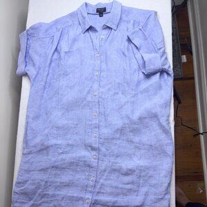 Baird McNutt Irish linen x J. Crew Relaxed-Fit Short-Sleeve Shirt Dress Blue M